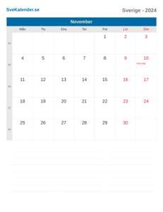 Kalender 2024 November